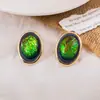 Pendientes Ovalados Geométricos Vintage, Estilo Retro, Pendientes Sencillos y Versátiles, Pendientes de Diseño Nicho para Mujer