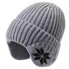 Gorro de invierno con forro polar, de lana gruesa, tejido a mano, para ciclismo al aire libre, cálido, con protección para los oídos, resistente al frío, para hombre, venta al por mayor
