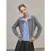Gang Mi Ropa / Suéter de Punto Patchwork con Capa Falsa de Dos Piezas para Mujer 2026 Otoño Nuevo Casual Adelgazante de Manga Larga