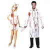 Disfraz de Doctora Enfermera para Adultos de Halloween cos Disfraz de Horror Disfraz de Graduación Teñido de Sangre