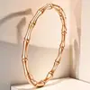 Pulsera de Acero de Titanio con Eslabones de Bambú Minimalista Transfronteriza, Pulsera Cerrada de Acero de Titanio, Pulsera Versátil con Cierre Simple y Exquisito