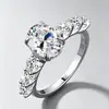 Anillo de Moissanita Ovalado Huevo de Paloma de 2 Quilates S925 Más Vendido en Europa y América, Anillo de Boda de Nicho de Lujo Ligero