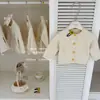¡LeenbabyGirasol! Cárdigan Versátil Blanco Crema de Moda Elegante para Niñas Otoño/Invierno