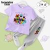 Critters Sonrientes Sonrisa de Terror Ropa Infantil Algodón Manga Corta Seda de Hielo Anti-Mosquitos Conjunto de Pantalones Conjunto Elegante de Dos Piezas
