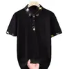 Camisa Polo de Manga Corta para Hombre de Verano Nueva en Stock al por Mayor con Cuello de Solapa a la Moda, Top Versátil de Corte Ajustado para Hombre