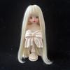 Foto real de fábrica peruca BJD bebê com seda macia multicolor opcional franja arrumada cabelo longo liso 346 pontos conjunto de cabelo de boneca