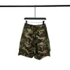 Shorts cargo rectos de camuflaje de verano casual con cordón en la cintura, lavado vintage, de alta calle europea y americana, multibolsillos, modernos