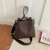 Bolso Cubo Vintage con Patrón de Lichi para Mujer, Bolso de Mano Simple y Versátil para Principios de Otoño, Adecuado para el Viaje Diario, Bolso de Hombro y Cruzado