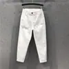 Calça Jeans Feminina Nove Pontos Calça Casual Verão Novo Estilo Coreano Solta Emagrecedora Cintura Elástica Apertada Perna Pequena Calça Harem
