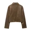 Exportación Transfronteriza Ropa de Mujer Otoño e Invierno 2025 Chaqueta Corta Textura Gamuza Europea y Americana Chaqueta de Béisbol Mujer D6355048