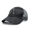 Gorra para Niños Estilo Coreano Moda Tendencia Letra A Letra D Gorra de Béisbol con Lentejuelas Ajustable Transpirable Sombrero para el Sol