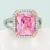 Venta caliente transfronteriza simulación romántica rosa diamante joyería traje collar aretes anillo juego de tres piezas