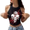 Chaleco Nuevo de Verano Europeo y Americano sin Mangas para Mujer Verano Ropa Exterior Distintivo Corto Estampado Digital Base Spice Girl Top para Mujer