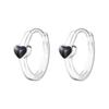 Aretes de Aro de Plata Esterlina 925 Color Goteo de Aceite Círculo de Amor Femenino Estilo Coreano Diseño Simple de Nicho Corazón de Durazno E0225