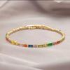 Pulsera de Circonita Colorida de Alta Gama de Lujo Ligero para Mujer Estilo Ins Moda Joyería de Mano Elegante Para Combinar con Todo Regalo 520 para Novia