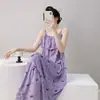 Nueva Bata de Noche de Algodón con Tirantes para Mujer, Vestido Delgado Estampado de Verano, Ropa para el Hogar, Vestido Pijama, Venta Directa de Fábrica