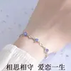 Pulseira Diamond Light Love para Meninas, Bracelete de Luxo Leve, Novo Presente de Aniversário de Cristal 2024 para Namorada, Ametista