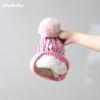 Gorra transfronteriza de otoño e invierno nueva con forro polar engrosado láser metálico para hombre y mujer combinable bola de piel de cuero cálida gorro de invierno