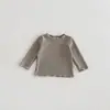 Roupa Infantil Estilo Coreano para Meninas, Conjunto de Duas Peças, Conjunto Estiloso de Macacão de Algodão com Bolinhas, Roupa de Exterior de Manga Longa 0-2
