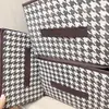 Caixa de Armazenamento de Roupas Pied-de-Poule Doméstica Tecido Organizador de Roupas Calças Guarda-Roupa Caixa de Armazenamento Dobrável em Camadas Atacado