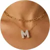 Novo Colar de Inicial com Balões em Camadas da Amazon Colar com Pingente de 26 Letras Moderno e Brilhante Presente de Aniversário para Mulheres