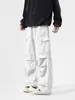 Pantalones de Trabajo Retro Estilo Americano Tie-Dye para Hombre Primavera Otoño Invierno High Street Pierna Ancha Pantalones Paracaídas Marca de Moda Plisados Sucios Casuales