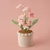 Criativo Sala de Estar Casa Desktop Simulação Lã Planta Verde Ornamento Crochê 10 Cabeças Não-me-esqueças Lã Planta em Vaso Transfronteiriço