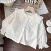 Vestido de bebé con tirantes para niña, conjunto de ropa infantil elegante, nuevo conjunto de dos piezas de mezclilla con cuello de muñeca, atuendo moderno