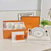 Venta Directa Transfronteriza Cadena de Hierro Azul Taza de Café y Platillo de Porcelana Fina Estilo Inglés, Juego de Regalo de Taza de Té de Cerámica Simple de Lujo Ligero para Regalar