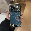 Capa de Celular Estilo Ins Azul-Noite Escuro e Orquídea Branca Adequada para iPhone 17 Pro Max, Apple 16/15 Capa Macia Estilo Floresta