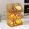 Plato de Frutas Hogar Sala de Estar Mesa de Café Plato de Dulces Lujo Ligero Gama Alta Colgante de Bocadillos Plato de Dulces de Múltiples Capas Cesta Dividida