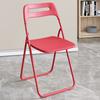 Silla Plegable Taburete Respaldo Plástico Portátil Simple Dormitorio Creativo Computadora Oficina Hogar Exterior Adulto Silla de Comedor