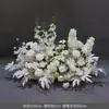 Casamento Branco Estrada Levando Flores Chão Parede de Flores Salão de Casamento Arranjo Floral Parede de Flores Flores de Recepção Arranjo Floral Decorativo Adereços