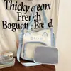 Bolsa de ombro fofa com tema de gato, doce e estilosa, uma bolsa transparente para fãs de anime, uma bolsa tote para estudantes usarem durante as sessões de reforço.