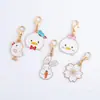 Colgante de esmalte de dibujos animados blanco, colgante de aleación en tono blanco, accesorios para manualidades, adorno colgante decorativo, accesorio para llavero, venta al por mayor