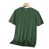 Camiseta de manga corta de seda de hielo, fresca y sedosa para el verano, ropa de seda de morera para hombre, estilo coreano, holgada y fina, camiseta de manga corta para hombre