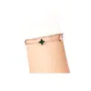 Pulsera de Trébol de Cuatro Hojas de Malaquita para Niñas, Pulsera Versátil de Ágata Roja, Regalo de Cumpleaños tipo Joyería para Novia en San Valentín