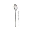 Colher de Flor de Gelo de Cristal de Titânio Puro com Cabo Estendido Oco, Colher Redonda Estilo Coreano com Ponta Afiada, Colher Doméstica para Comer e Beber Sopa