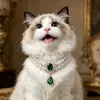 Collar para Mascota Gato Transfronterizo Perla Princesa Oso de Peluche Collar para Perro Pequeño y Grande Joyería Accesorios de Cumpleaños