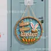 Placa de Madeira de Páscoa com Coelho Placa de Boas-Vindas para Porta Atacado Decoração de Parede com Atmosfera Festiva Decoração de Parede Artesanato em Madeira