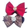 Novo Estilo Prendedor de Coque para Cabelo Feminino, Grampo de Cabelo, Acessório de Cabelo de Laço Xadrez, Prendedor de Garra Flor de Cabelo, Prendedor para Penteado Alto