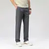 Calça casual masculina nova de verão cintura elástica esportiva tubo reto caimento calças respirável anti-rugas secagem rápida calças frescas