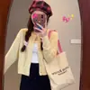 Outono Inverno Estilo Coreano Conjunto Estilo Macio e Gentil Blusa Tricô Casaco Curto Cardigan Preguiçoso Casaco Feminino