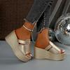 Zapatillas de Verano para Mujer de Talla Grande para Exteriores 2026 Nueva Moda Sandalias con Cuña de Suela Gruesa que Aumentan la Altura para Mujer