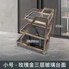 Carrito de Comedor Comercial KTV de Hotel de Tres Niveles de Acero Inoxidable y Vidrio Carrito para Bebidas Carrito de Entrega de Comida para Salones Privados de Restaurante Carrito de Mano para Pasteles