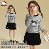 Conjunto de Primavera para Niñas 2026 Nuevo Lunares Bloque de Color Falda Corta Elegante Casual Dibujos Animados Kuromi Conjunto de Dos Piezas