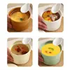 Olla de Cerámica para Estofado con Tapa para Uso Doméstico, Adecuada para Cocinar al Vapor y a Fuego Lento, Recipiente Individual para Comida de Bebé, Recipiente para Cocinar Huevos al Vapor, Olla para Cocinar Verduras al Vapor, Olla para Sopa