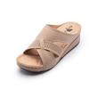 Comércio exterior Europa e Estados Unidos fundo grosso Pu fundo exterior desgaste mãe sapatos femininos sandálias transfronteiriças salto inclinado retro oco chinelos desejo