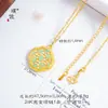 Puzuo Retenção Forte de Cor Ouro Areia Azul Flor Ornamental Janela Fechadura Ruyi Flor de Quatro Folhas Pingente Colar Estilo Chinês Corrente de Clavícula
