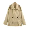 Chaqueta Corta Cortavientos de Moda Elegante para Mujer Estilo Europeo y Americano Transfronterizo 2026 Venta al por Mayor Cuello Alto Holgada 5854704